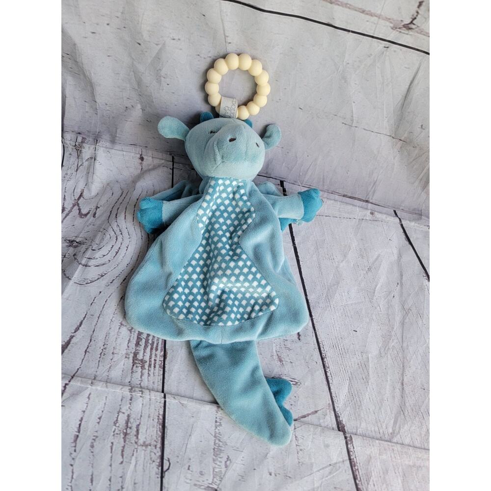 Douglas Baby Dragon Teether Plush Stuffed Animal Toy Security Blanket Blue Sleep